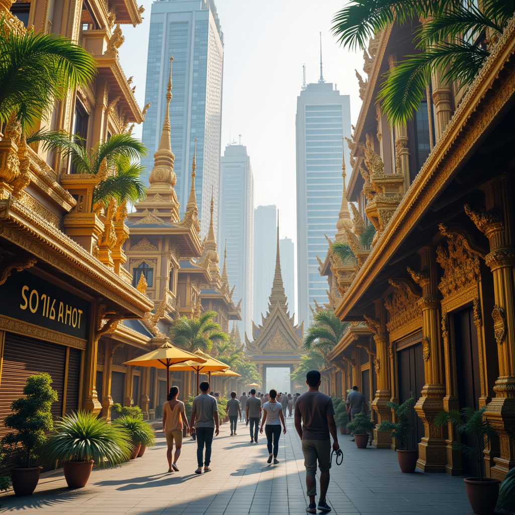 Scene 10: Walking Through New Bangkok