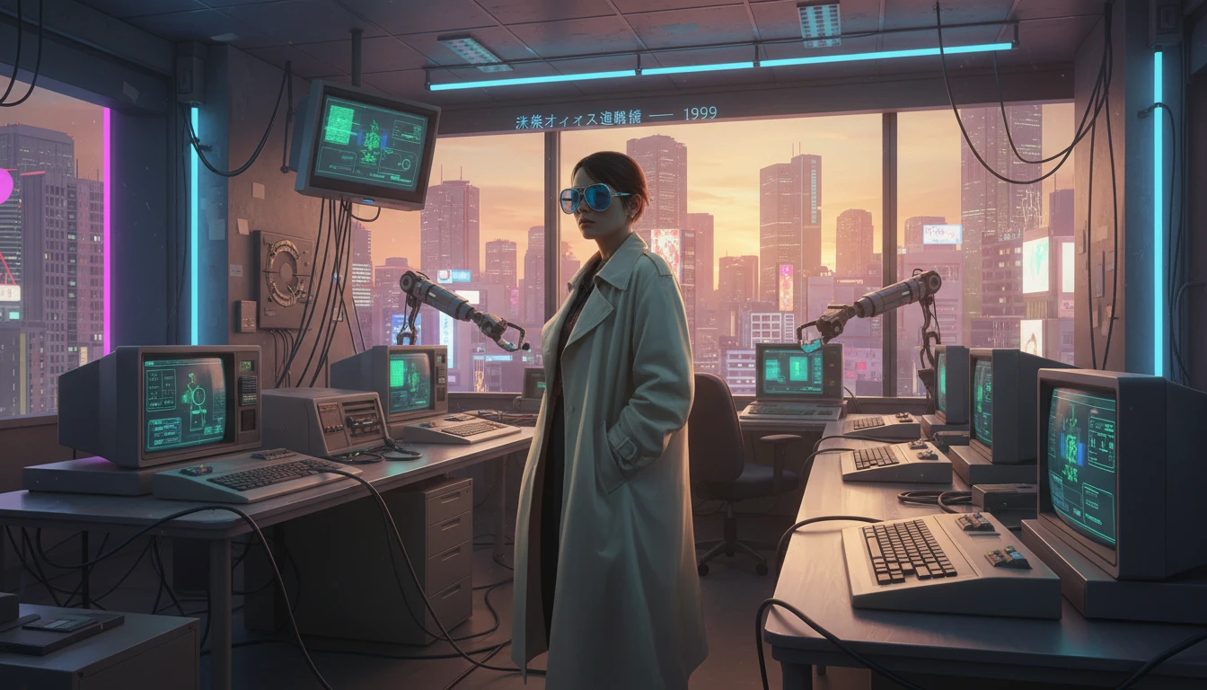 Unstructured prompt result - vague Neo-Tokyo office