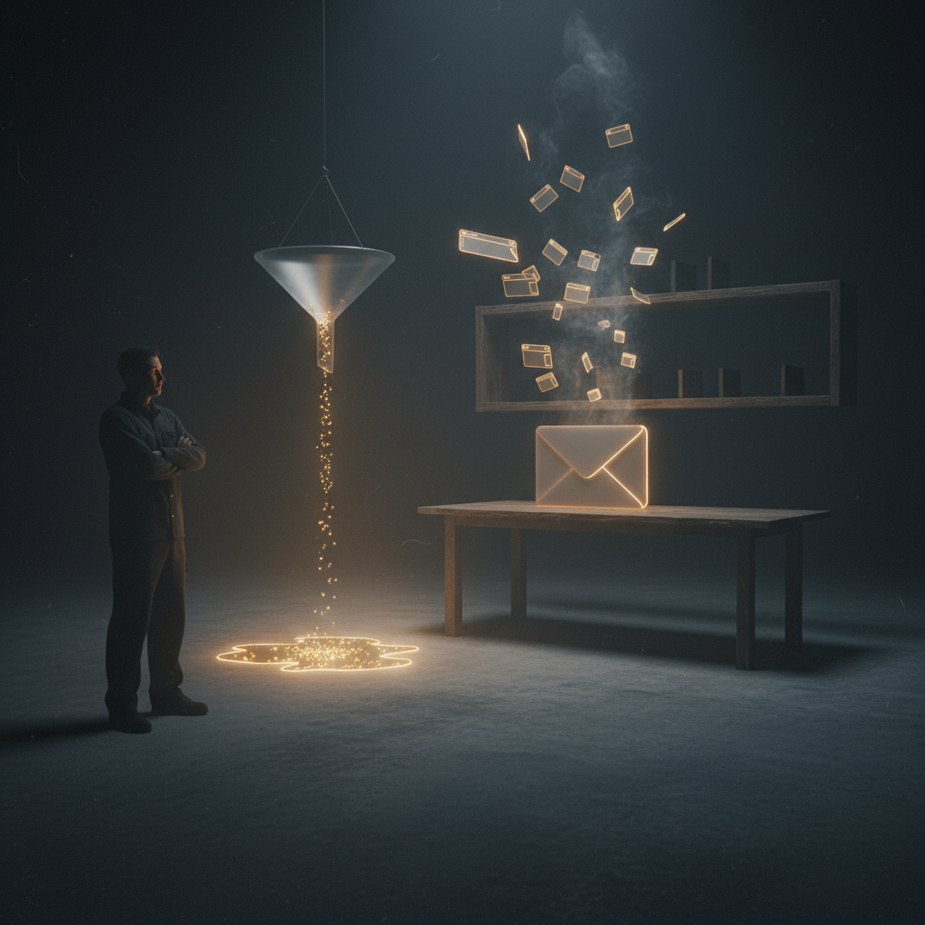 Conceptual visualization of current creator monetization leaks and fragmented link flows