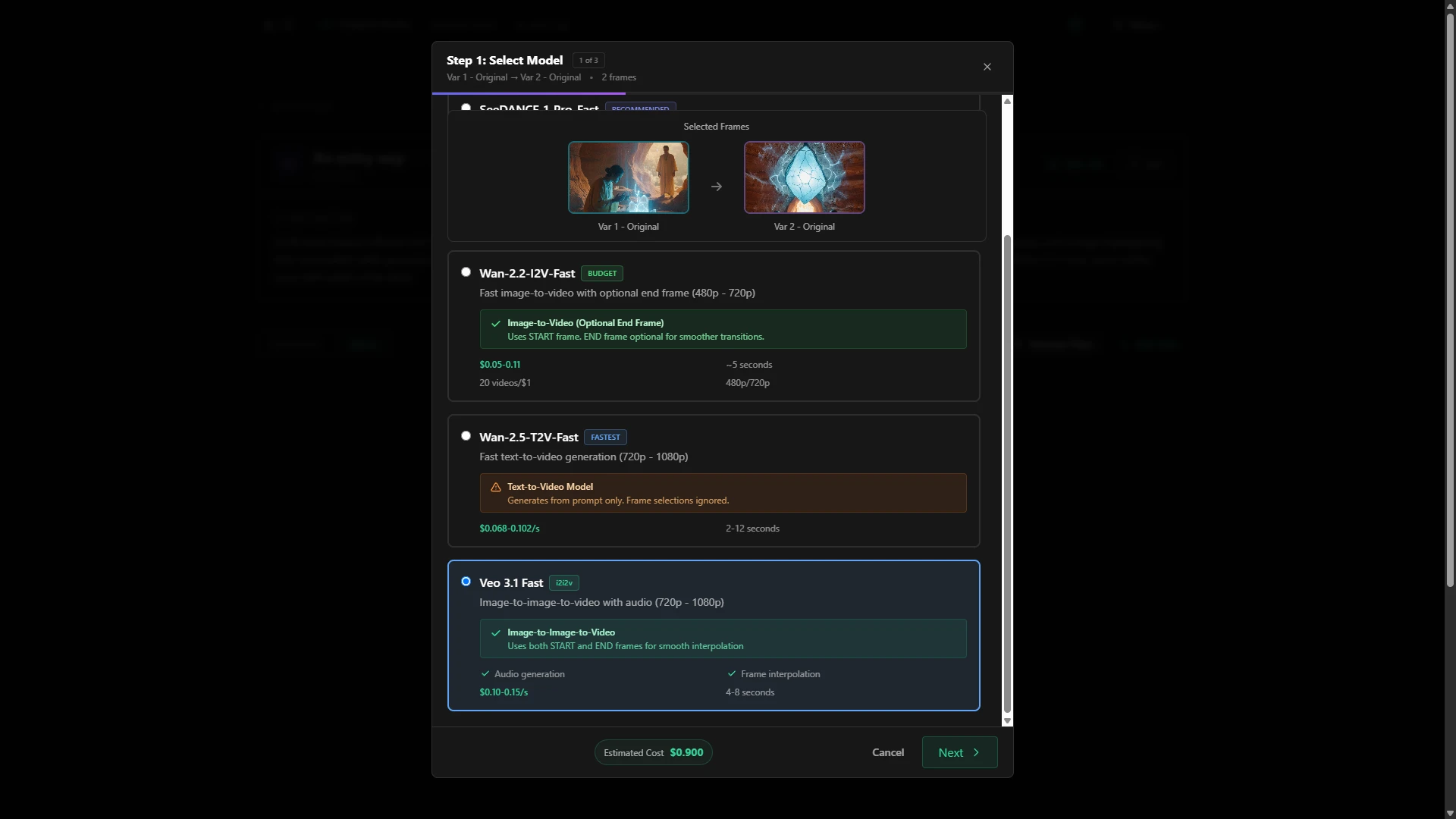 Video Frame Selection