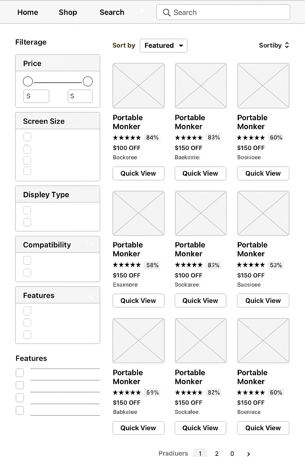 Click to view full size Product Listing Wireframe